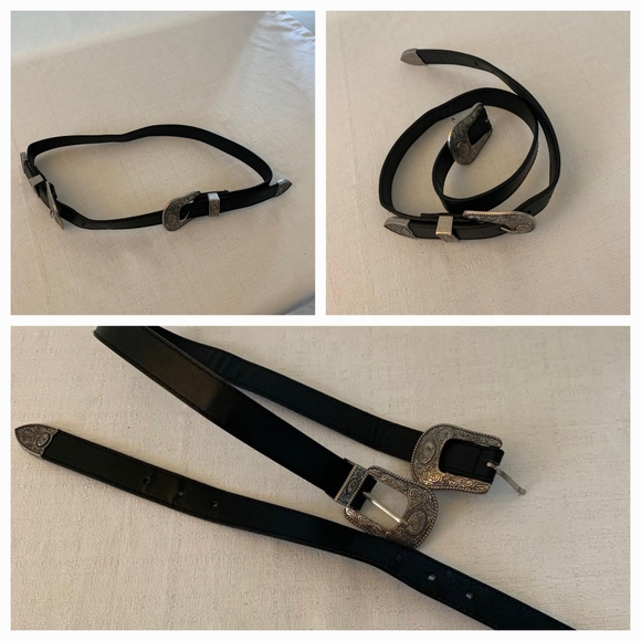 Accessories - EUC Dual Buckle 2pc Cowboy Country Belt